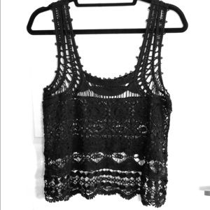 Black Lace Tank Top